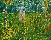 Vincent Van Gogh Femme dans un jardin oil